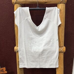 American Eagle Outfitters White V-Neck Tee